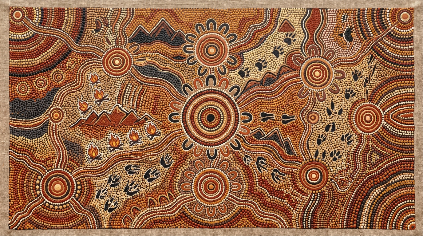 Aboriginal Artwork representing respect for Traditional Custodians